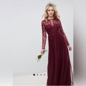 Dresses | Asos Long Sleeve Maxi Dress With Open Back